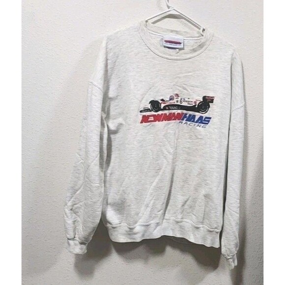 Vtg 90s Newman HAAS  Racing Made In USA Longsleeve Crewneck Sweater Athletic XL - Picture 1 of 5